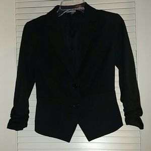 Express 2-Button Ruched Sleeve Blazer
